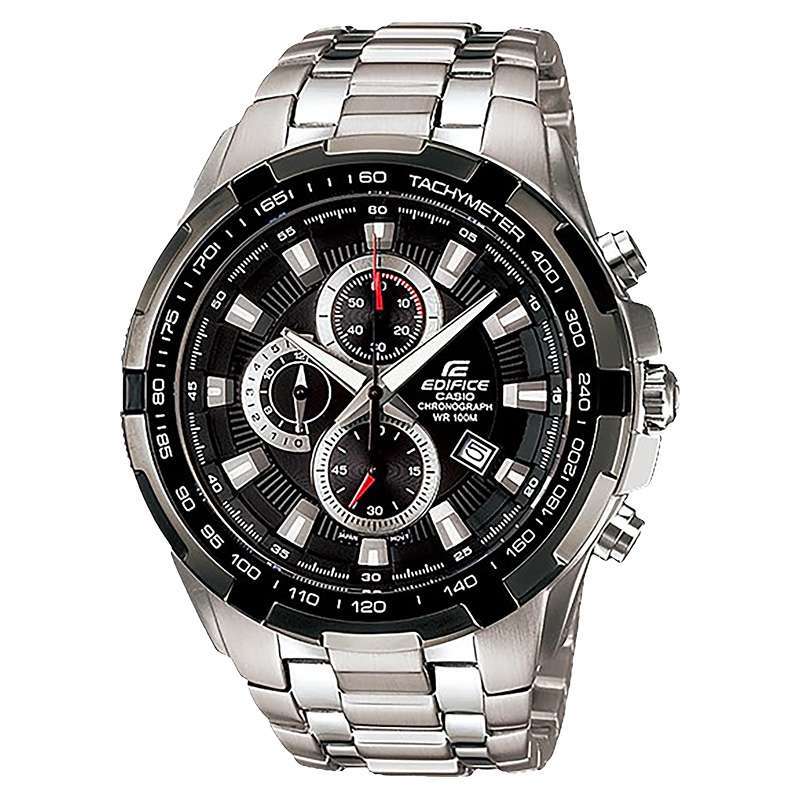 Jam Tangan Pria Casio Edifice EF 539D 1AVUDF Chronograph Black Dial Stainless Steel Band