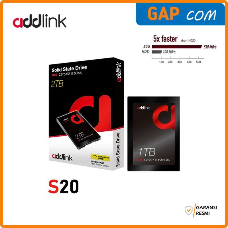 Jual Ssd 256gb/512gb/1tb/2tb Addlink S20 Sata Iii Internal Pcs
