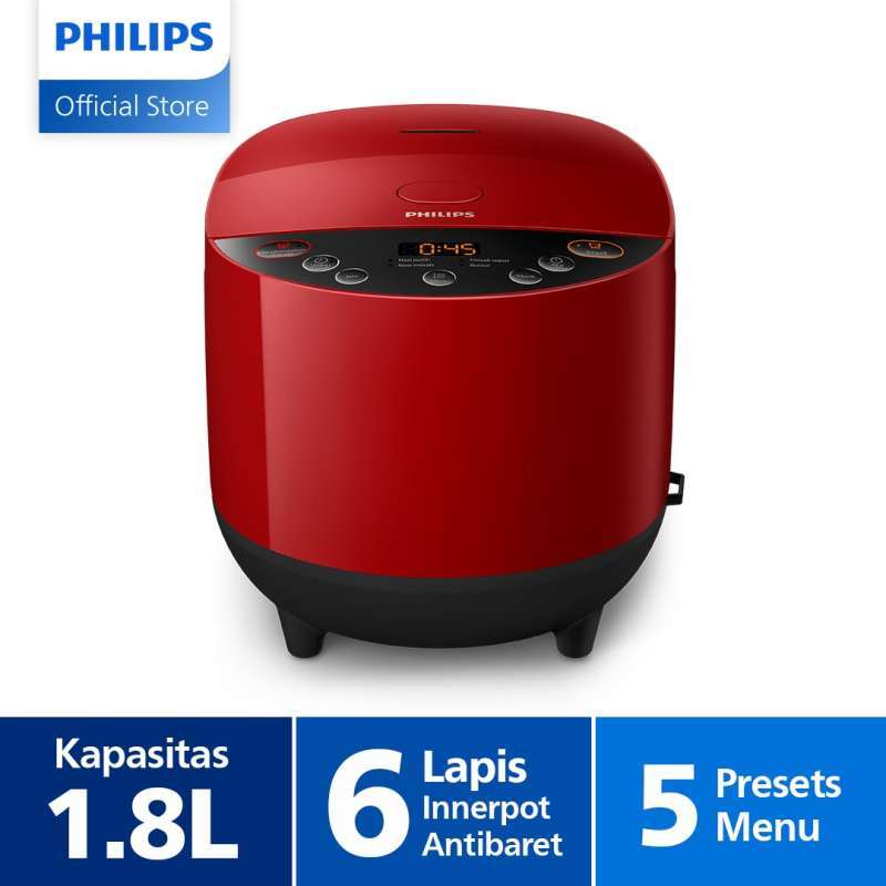 Philips Digital Rice Cooker / Magic Com HD4515/29 1.8 L Lapisan Bakuhanseki Anti Lengket Anti Baret