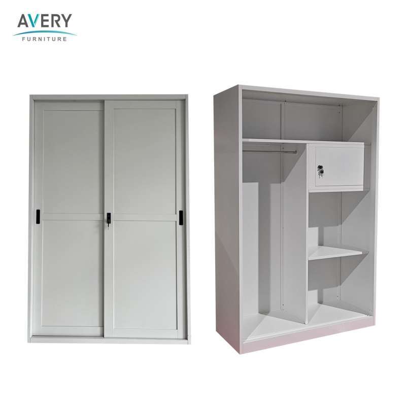 Jual Lemari Pakaian Besi Sliding 2 Pintu Besi Door Wardrobe- Hmf Sl Di