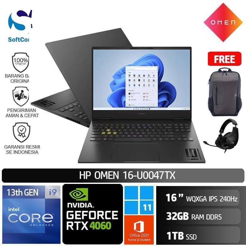 Promo Hp Omen 16 U0047tx Laptop Gaming [core I9-13900hx/32gb/1tb Ssd ...