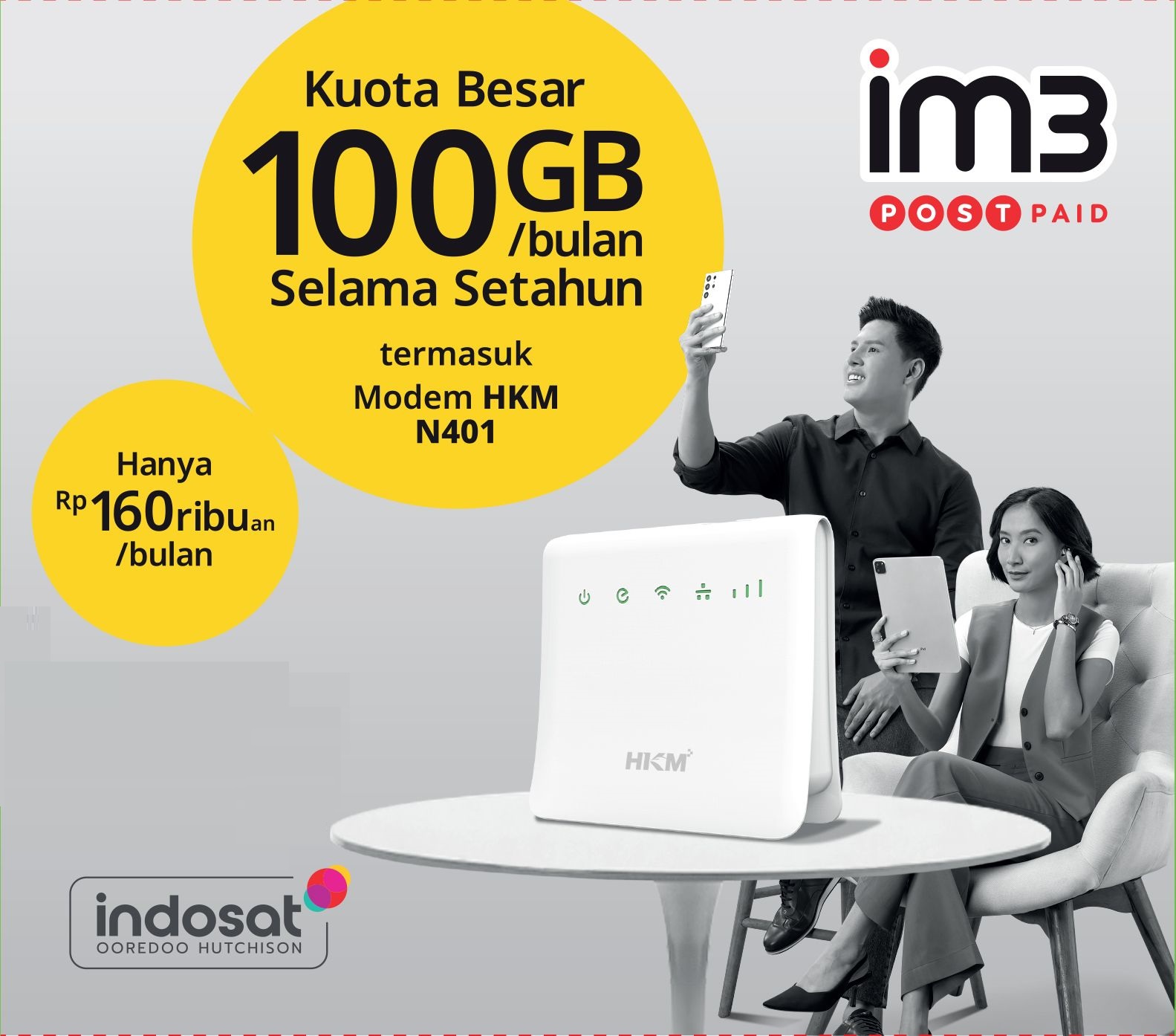 Jual HKM N401 Modem Router WiFi 4G LTE Free Kuota Indosat IM3 Unlock di