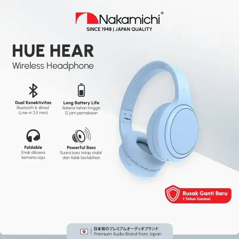 Nakamichi My Music Hue Hear Super Bass Wireless Bluetooth Headphones