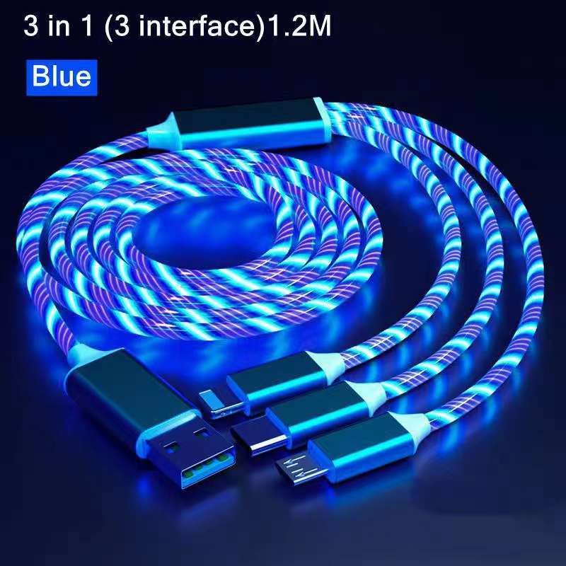 Promo Kabel Data Led 3in1 Lightning , Type C, Micro Fast Charging ...