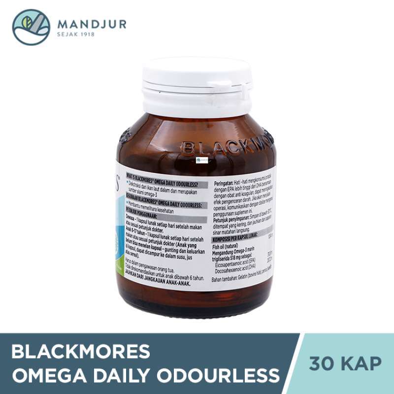 Jual Blackmores Omega Daily Odourless 30 Kapsul Lunak Sumber Alami Omega 3 Di Seller Apotek Mandjur Official Store Kebon Sirih Kota Jakarta Pusat Blibli