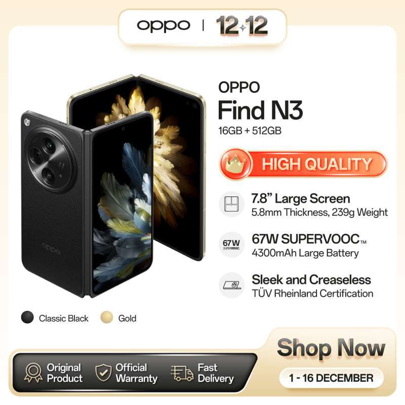 Promo Oppo Find N3 16/512gb (handphone Garansi Resmi) Diskon 33 Di