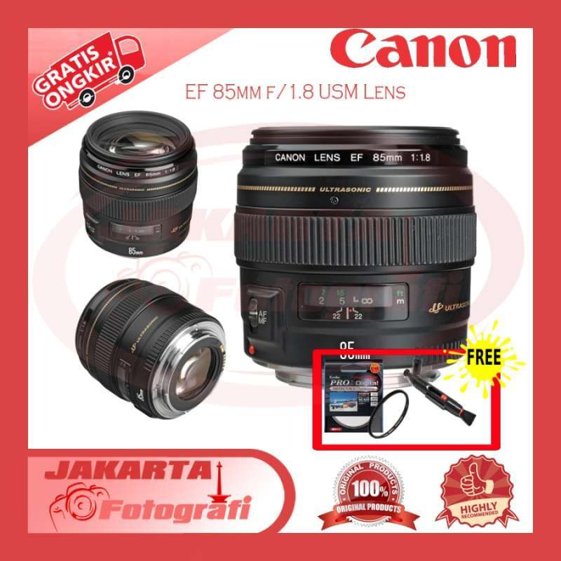 Lensa Canon EF 85mm USM Fix Lens Paket Bonus Resmi