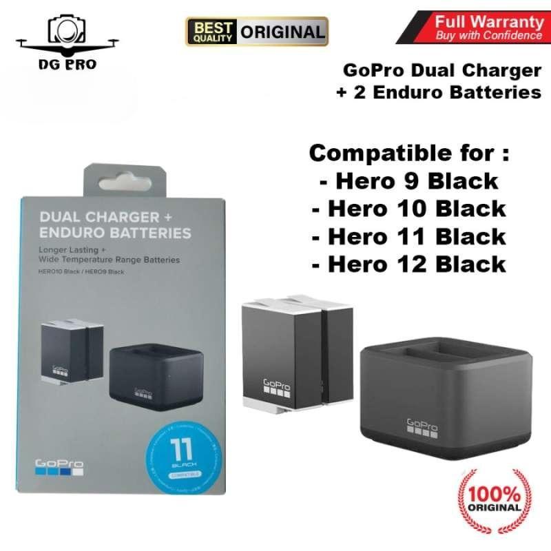 GoPro Dual Battery Charger With 2 Enduro Batteries - Official Accessory For HERO9-12 Black