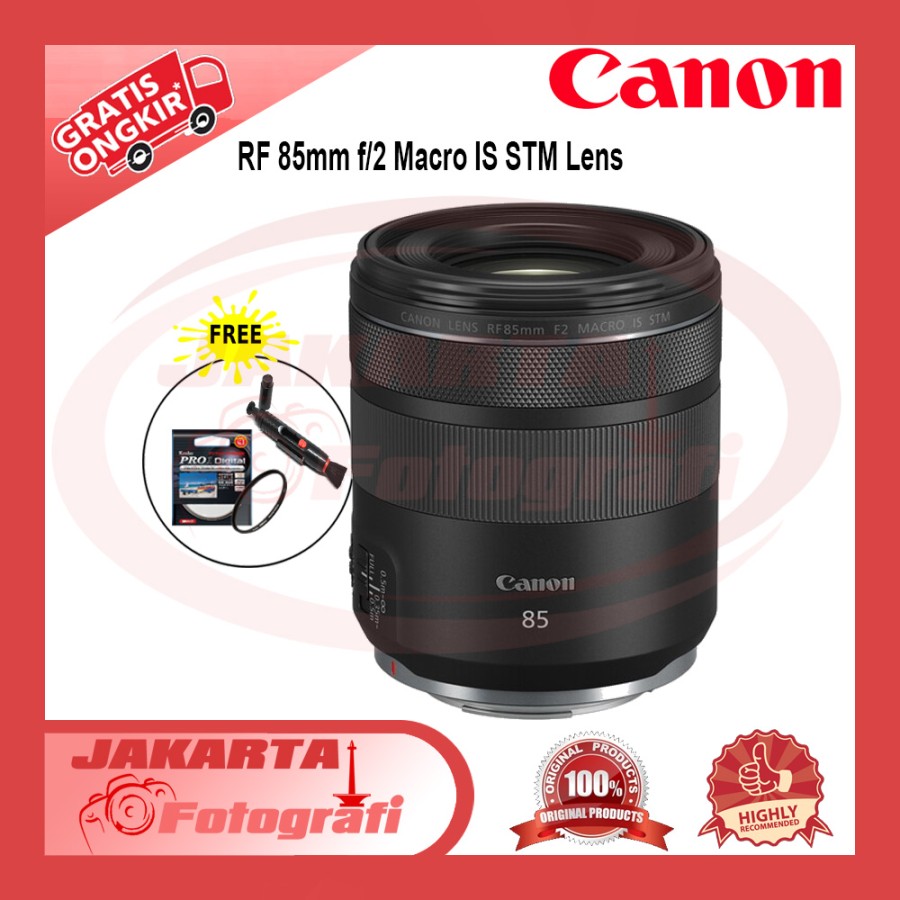 Lensa Canon RF 85mm f2 Macro IS STM Fix Lens Original RESMI