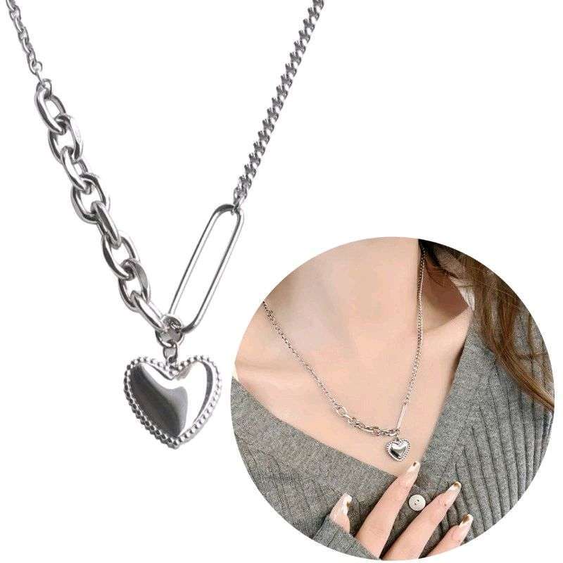 Jual Emiko Love Zircon Chain Necklace Kalung Liontin Hati