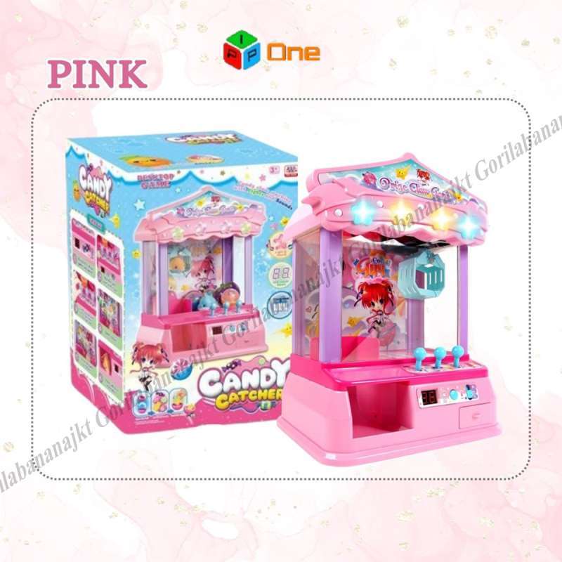 Mainan anak mesin capit candy catcher claw machine Musik dan lampu big