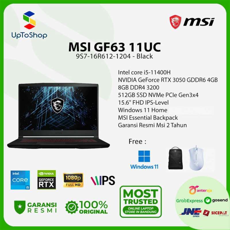 MSI GF63 Thin 11uc（MSI GF63 Thin 11UC 9S7-16R612-1295, Core i5 at 