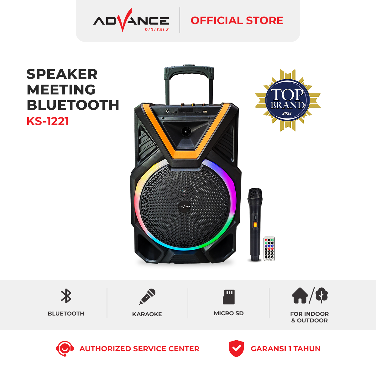 Promo Advance KS1221 Speaker Bluetooth Portable Bisa Karaoke Ukuran 12