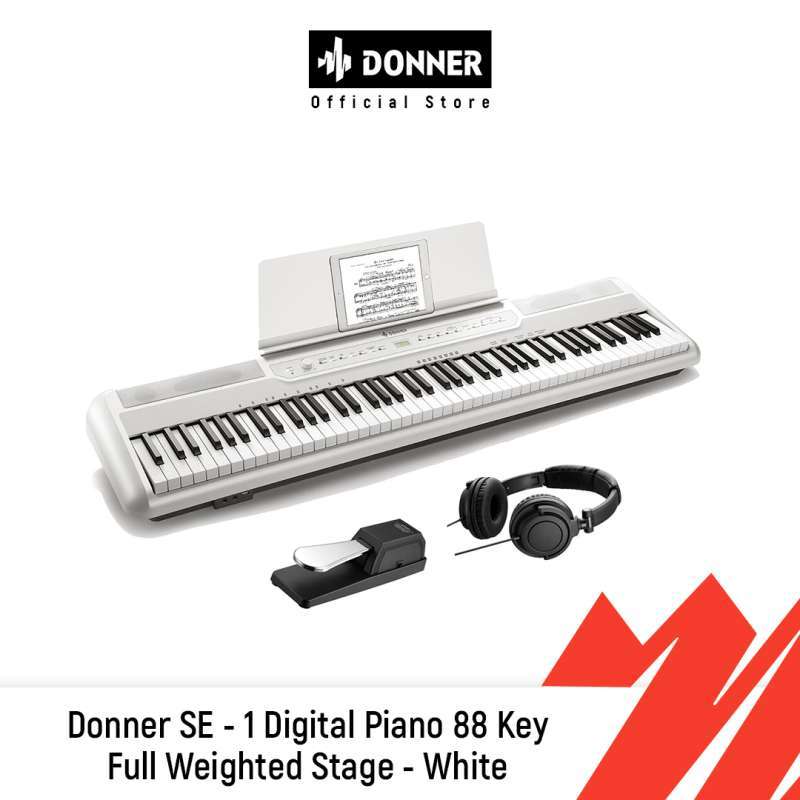 Promo Donner Se 1 Digital Piano 88 Key Full Weighted Stage White