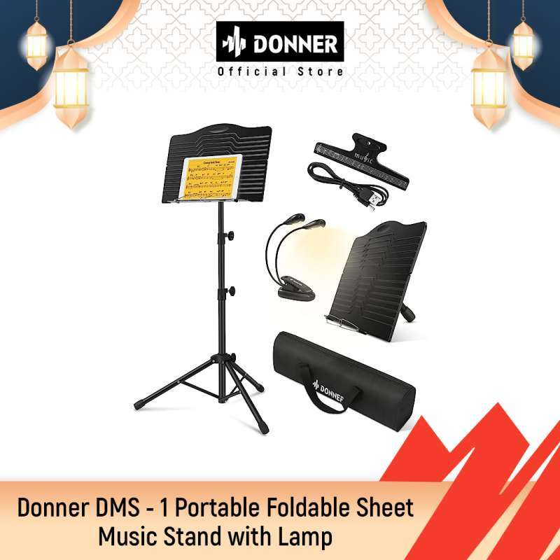 Promo Donner Dms 1 Portable Foldable Sheet Music Stand With Lamp