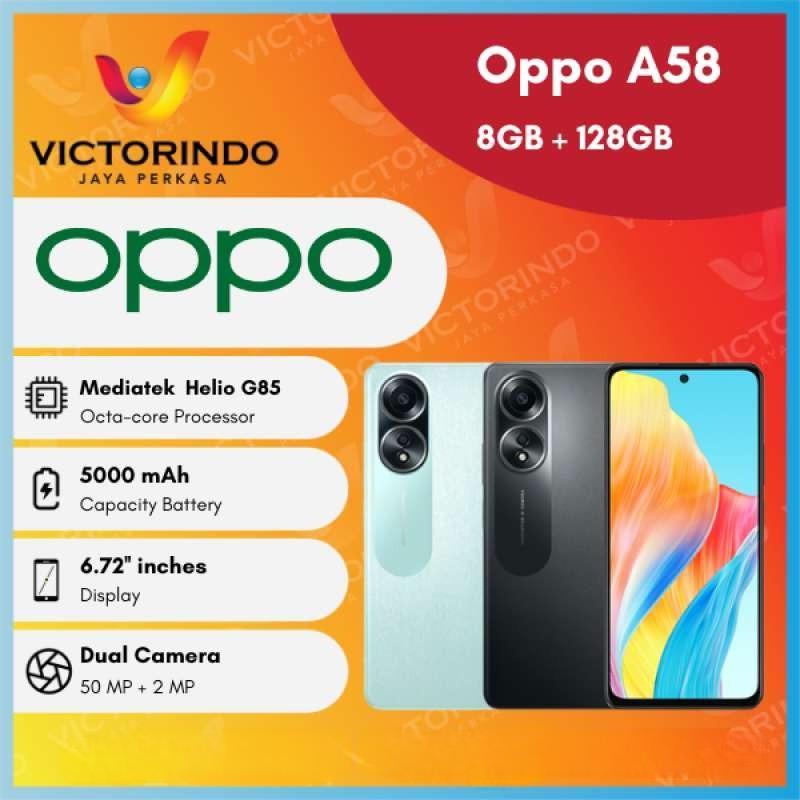 Móvil  OPPO A58, Dazzling Green, 128 GB, 6 GB RAM, 6.72  Full HD+,  MediaTek Helio G85, 5000 mAh, ColorOs 13.1 (Android 13)