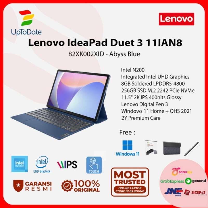 Jual Lenovo Ideapad Duet 11ian8 2xid Intel N200 8gb 256gb W11+