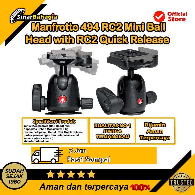 Jual Sinar Bahagia Manfrotto 494 Rc2 Mini Ball Head With Rc2