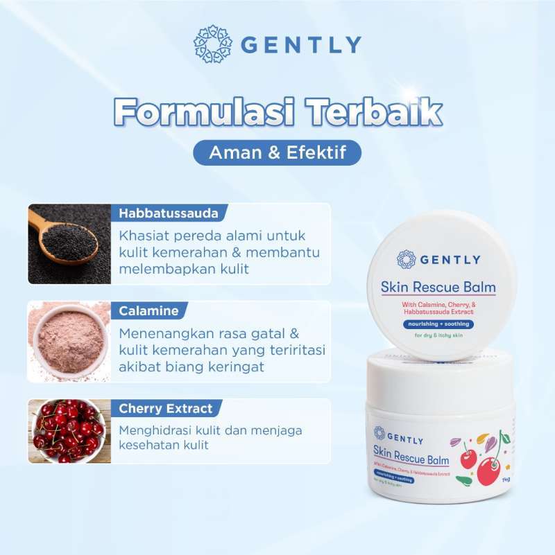 Jual Gently Skin Rescue Balm With Calamine, Cherry & Habbatussauda