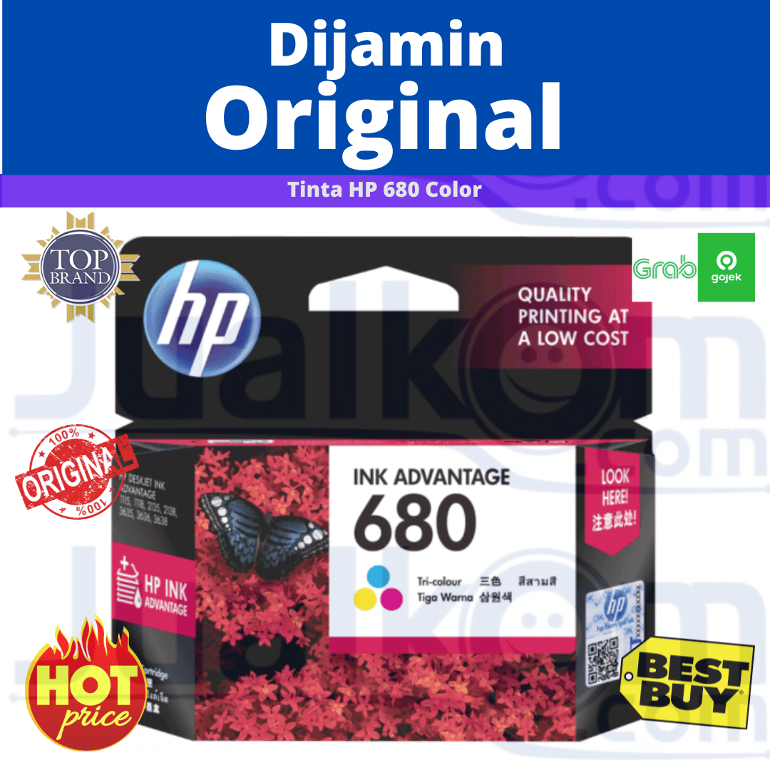 Promo Hp 680 Original Ink Cartridge Colour Diskon 17 Di Seller