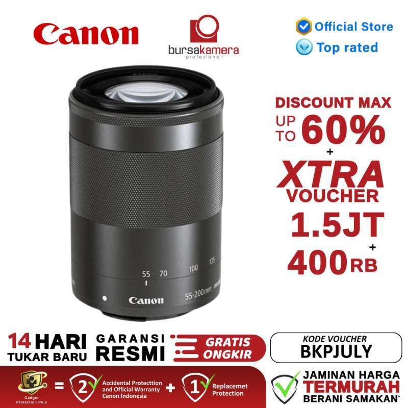 BKP Canon EF-M 55-200mm IS STM Lensa Kamera