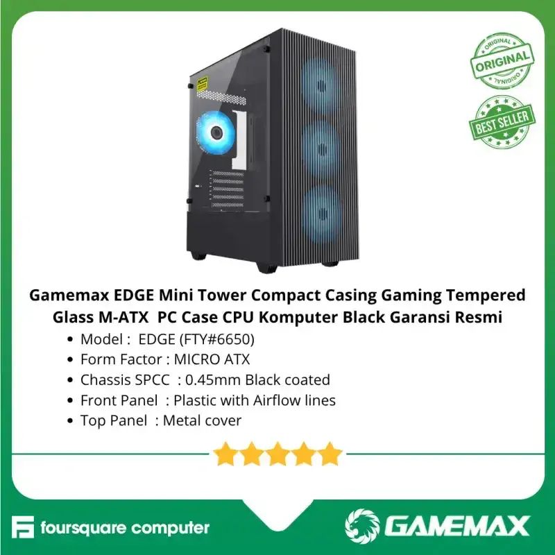 Compact Casing Jual Gamemax Edge Mini Tower Compact Casing Gaming Tempered Glass M-atx ...