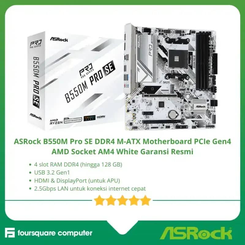 Jual Motherboard Asrock B550m Pro SE White Motherboard Amd Socket