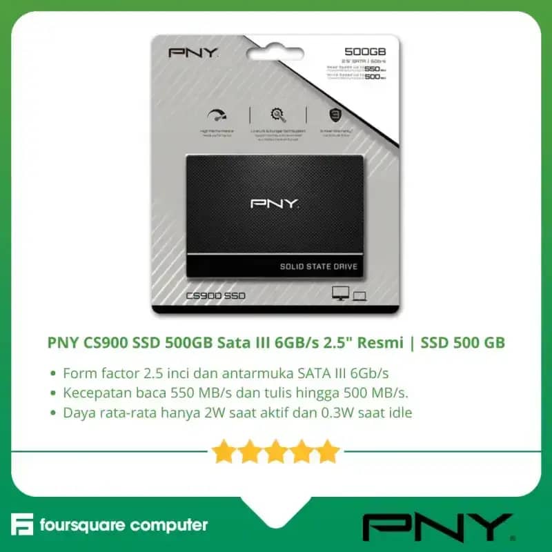 Jual Pny Cs900 Ssd 500gb Sata Iii 6gb/s Resmi Ssd 500 GB Di