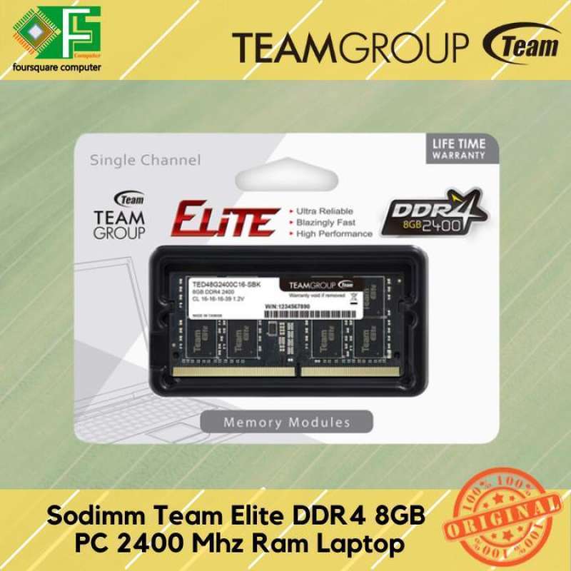 Ram Laptop Sodimm DDR4 8GB PC 2400 Team Elite