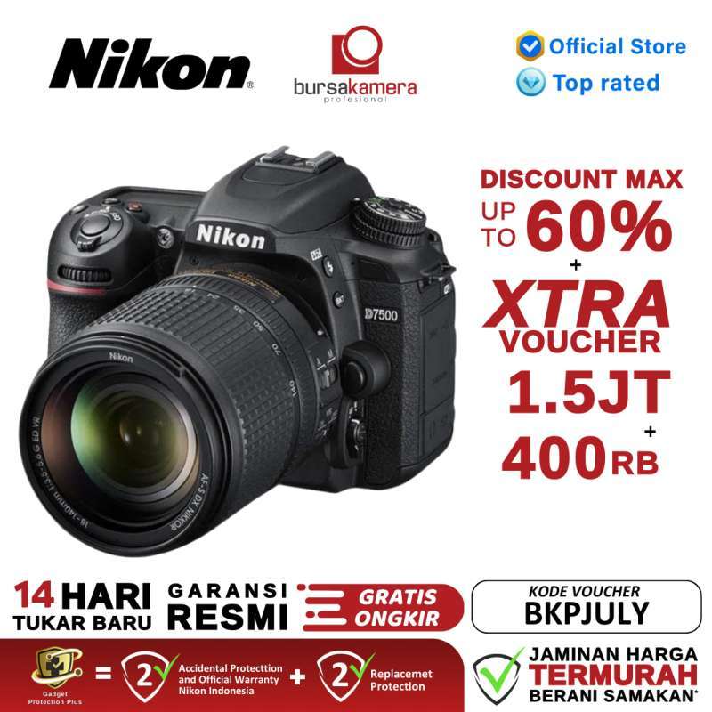 Nikon D7500 DSLR Camera Kit with 18-140mm VR Lens + 128GB Memory +