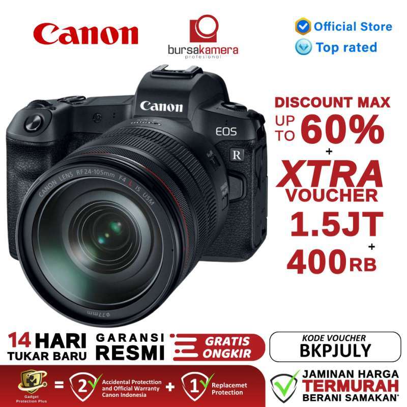 BKP Canon EOS R Mirrorless Camera with 24-105mm Lens Original RESMI