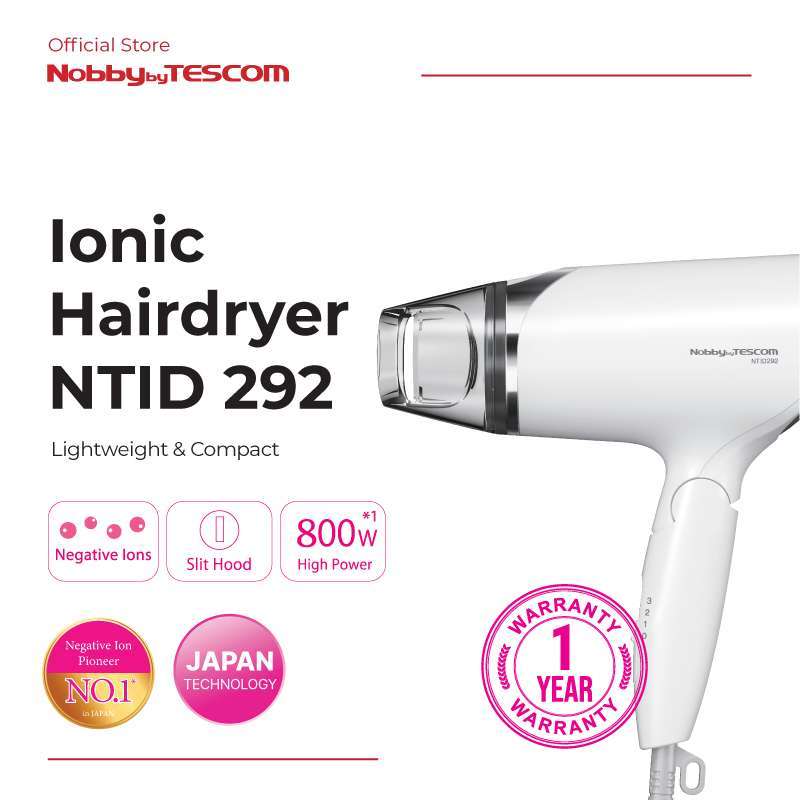 Promo Ion Hair Dryer / Pengering Rambut NTID292 White Diskon