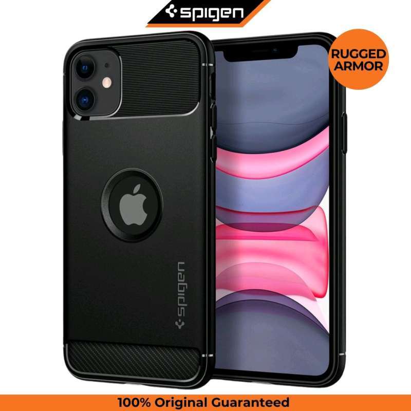 Jual Case iPhone 11 Spigen Rugged Armor Anti Crack Softcase Casing