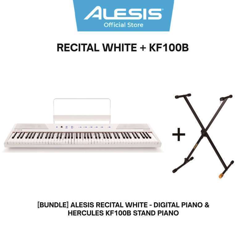 Promo BUNDLE Alesis RECITAL WHITE Digital Piano Hercules