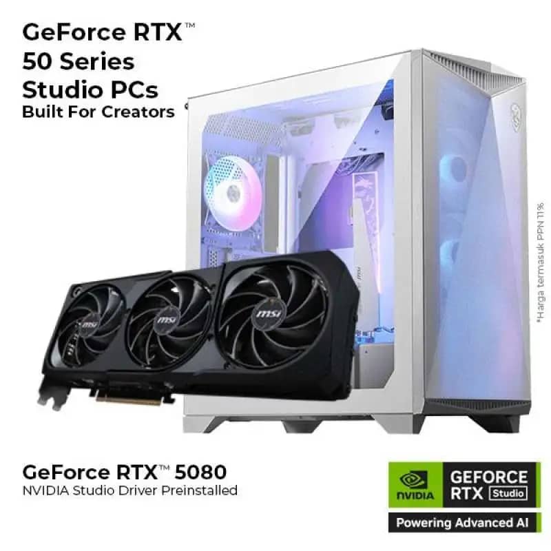 PC GeForce RTX Studio Myth MSI MPG 300 White Edition GeForce RTX 5080