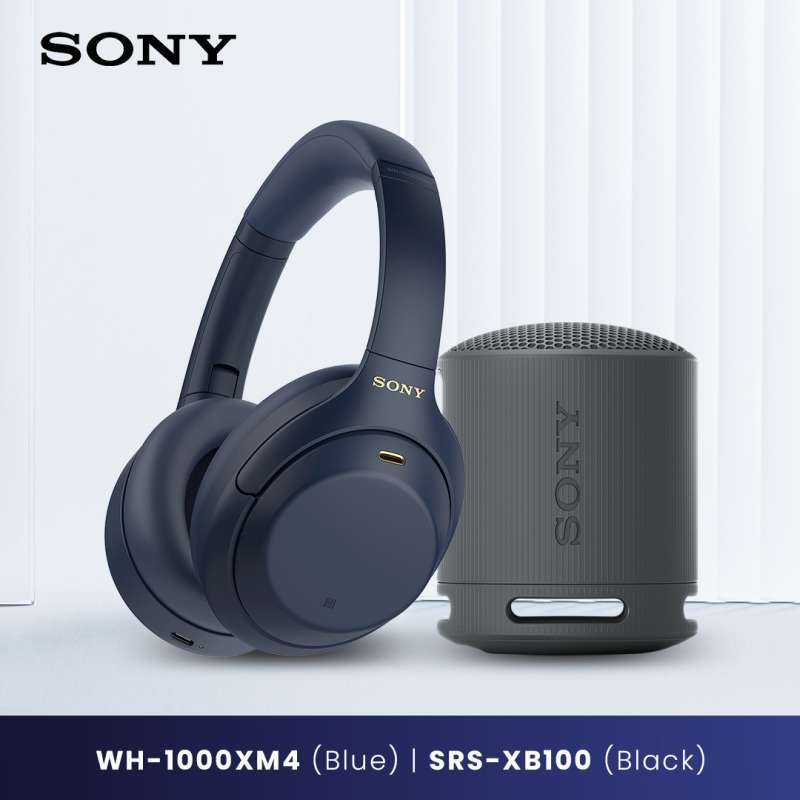 Jual Buy 1 Get 1 Sony Wh 1000xm4 Headphones Wireless Noise Canceling Up To 24h For Android Ios Free Srs xb100 Blue Xm4 Black Xb100 Di Seller Sony Audio Official Store