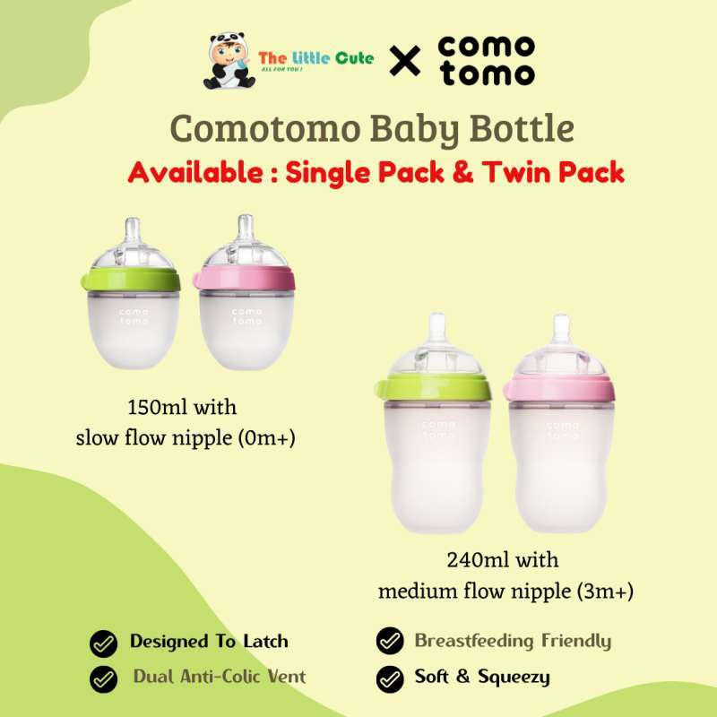 Dot Bayi Comotomo Central Comotomo Baby Bottle Bundle, Green, (7