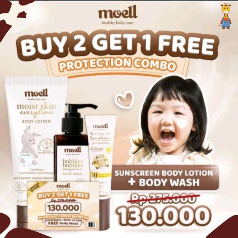 Jual Moell Special Bundling !! Buy Get Body Lotion Sunscreen