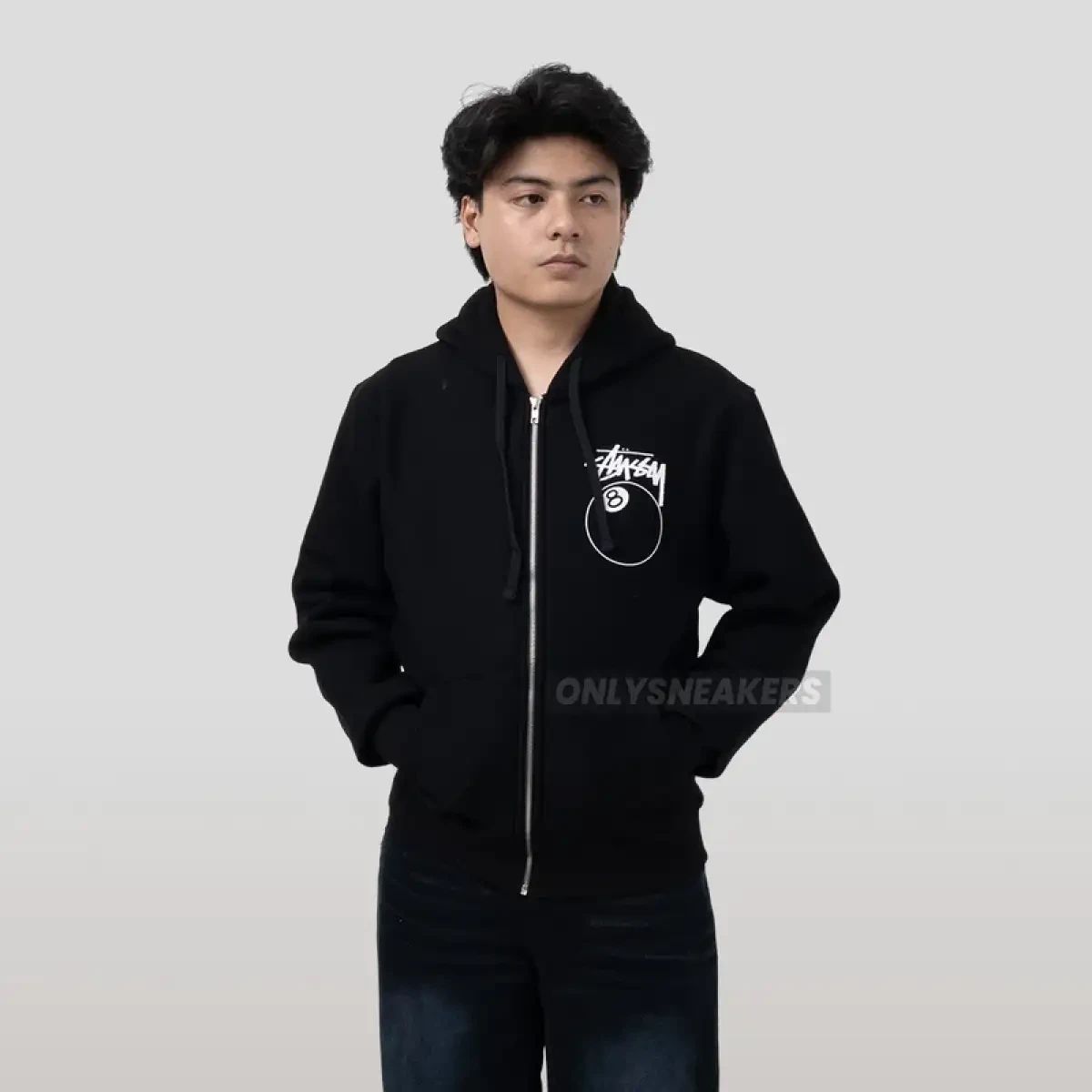 Jual Stussy 8 Ball Zip Black Hoodie (100% Authentic) Di Seller