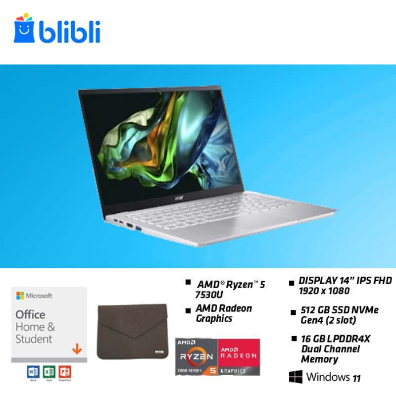 Swift R9yr Promo Acer Swift Go Sfg14-41-r9yr - Silver [14 Fhd/r5-7530u/16g Ddr4 ...