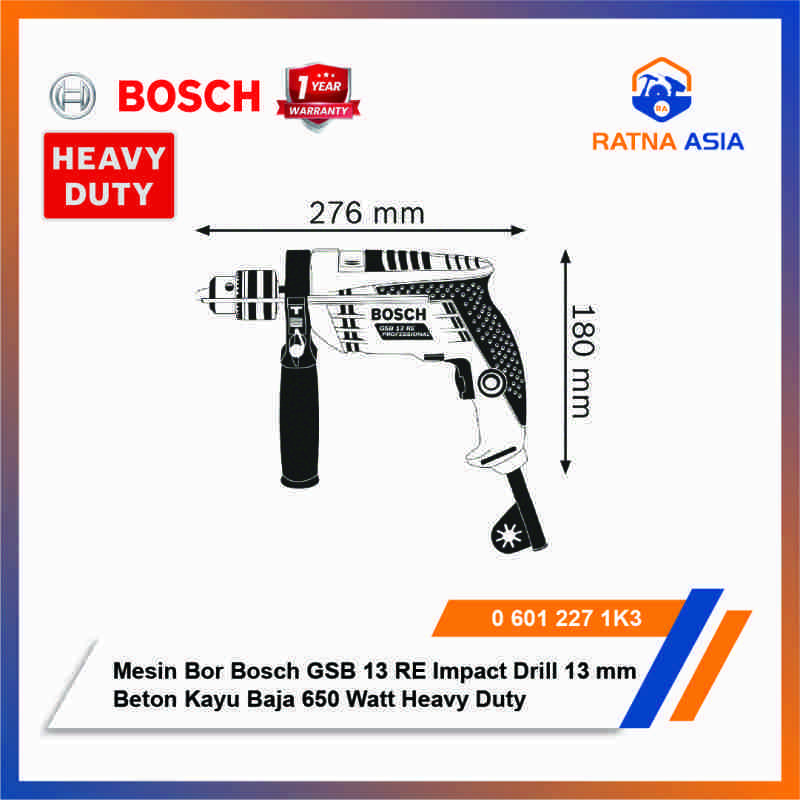 Jual Mesin Bor Impact Drill Gsb 13 Re Set Bosch Pn 601 227 1k3 - Main Image