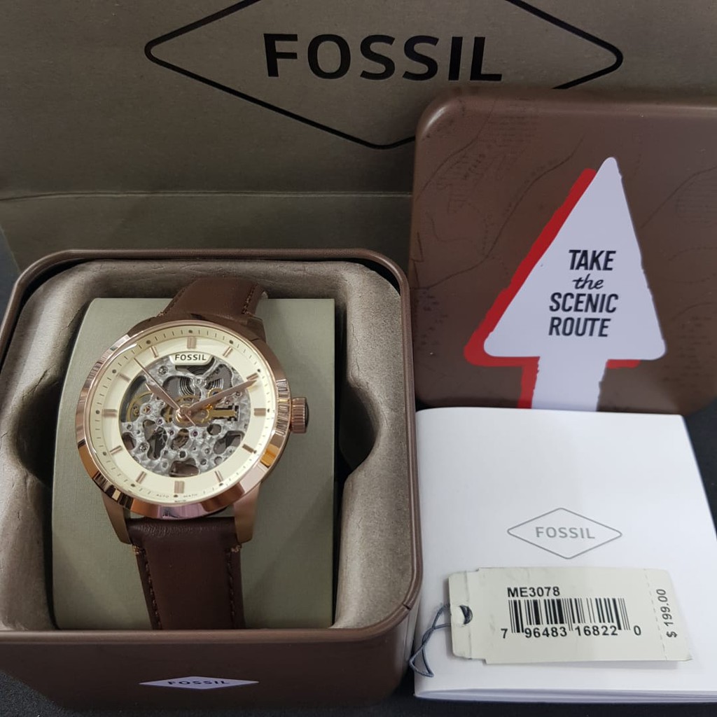 Jam Tangan Pria Fossil ME3078 Townsman Automatic Leather Strap