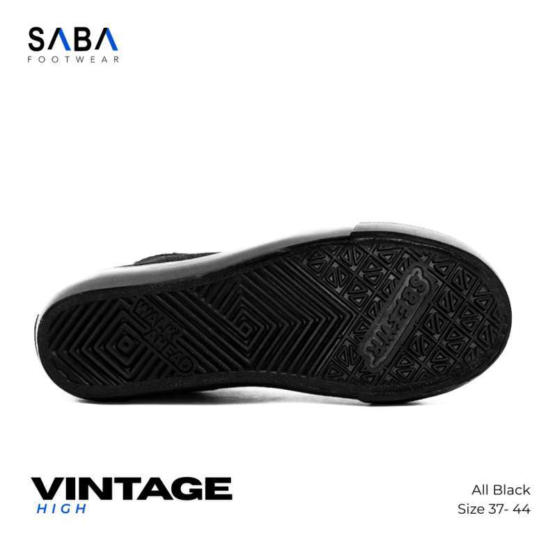 Promo Saba Vintage High All Black Lx - Sepatu Sneakers Casual Pria ...