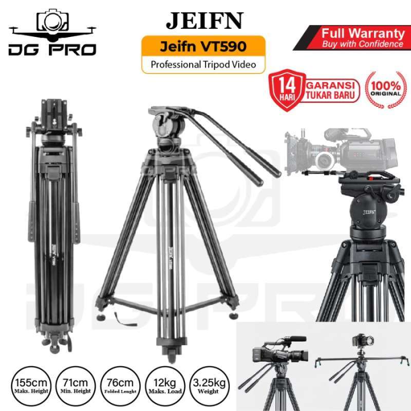 Jeifn VT590 Tripod Video Professional Camcorder Double Handle Original