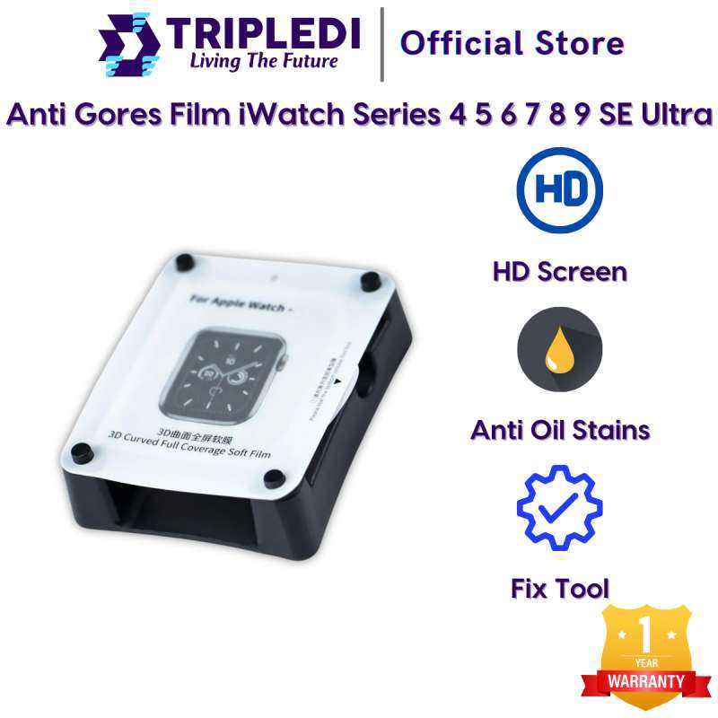 TRIPLEDI Anti Gores Film Apple Watch Series SE Ultra  Hydrogel iWatch 40mm 41mm 44mm 45mm 49mm Screen Guard Fix Tool Auto Repair
