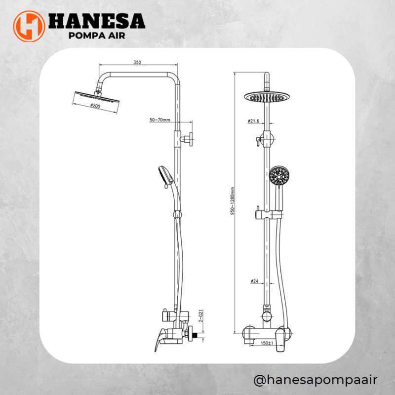 Wasser Ess Jual Wasser Ess - D 330 (wall Mounted Shower Column With Swivel Spout ...