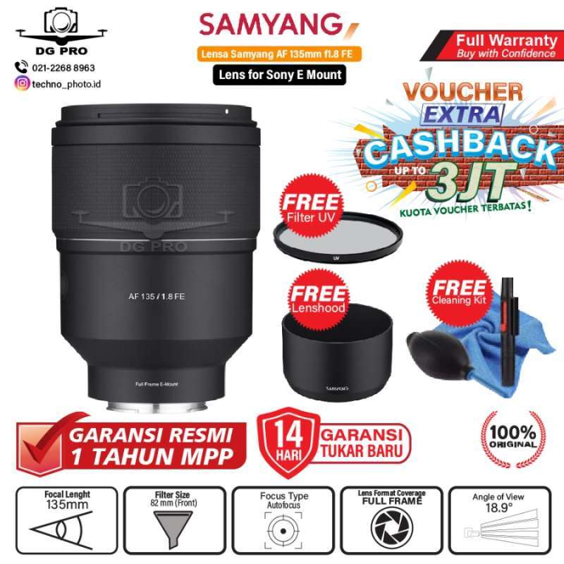 Samyang AF 135mm FE Lens for Sony E Mount Original Resmi