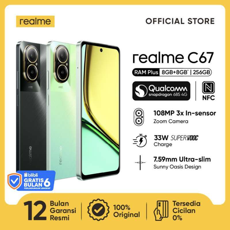 Promo Realme C67 [8gb+8gb*|128gb] [8gb+8gb* | 256 Gb] 8gb+8gb