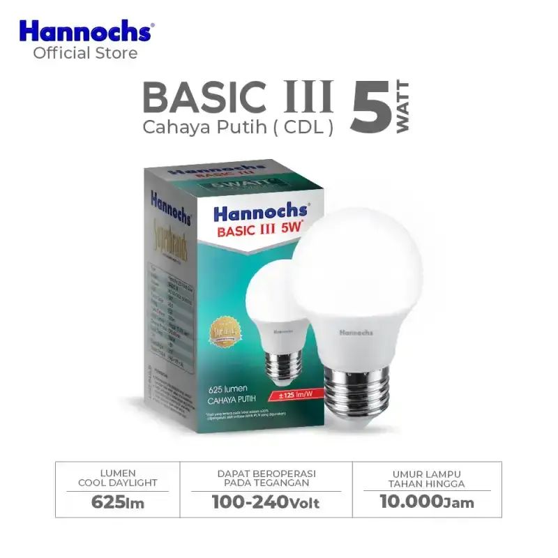 Led Basic Bulb Jual Hannochs Lampu Bohlam Led Basic Iii A Bulb 5W Cahaya Putih Di ...