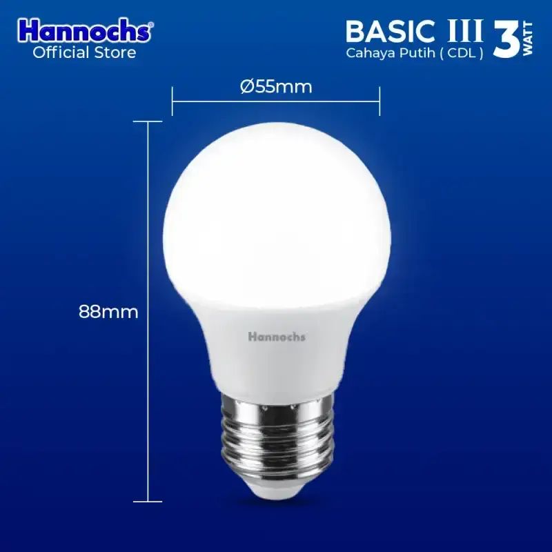 Led Basic Bulb Jual Hannochs Lampu Bohlam Led Basic Iii A Bulb 3w Cahaya Putih Isi ...